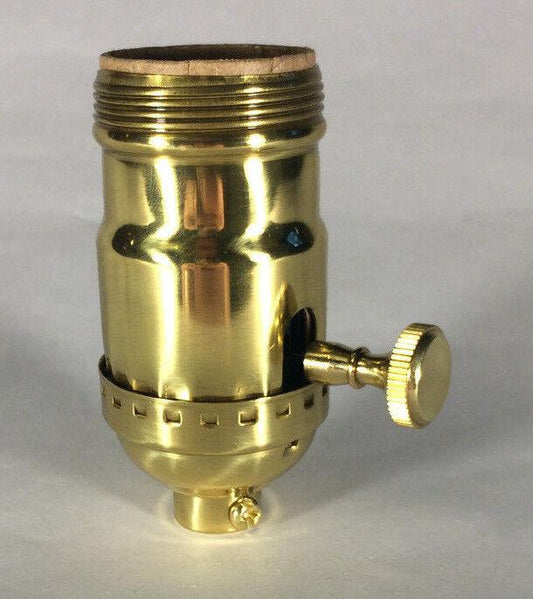 3 - way Uno Thread Solid Brass Early Electric Industrial Style Lamp Socket #so270 - Stone Door Lamps