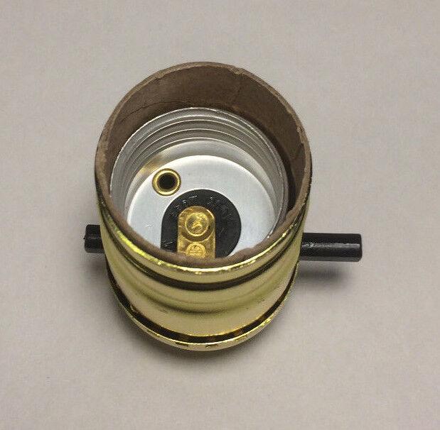 Push Thru Lamp Socket standard size Light Bulbs Brass Plated Shell Reg. Cap #341 - Stone Door Lamps