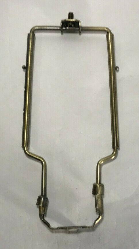 New 9" - 11" Adjustable Heavy Duty Lamp Harp Shade Holder With Base, Antique Brass - Stone Door Lamps