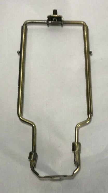 New 9" - 11" Adjustable Heavy Duty Lamp Harp Shade Holder With Base, Antique Brass - Stone Door Lamps