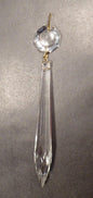 NEW 4" (100mm) LONG CLEAR CRYSTAL U - DROP PRISM W/ BRASS PINS, SOLD INDIVIDUALLY - Stone Door Lamps