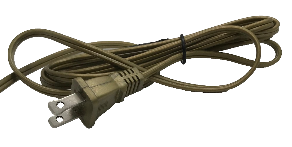 New 6' Unfinished Brass 18/2 Plastic Covered Lamp Cord Plug Set SPT-1,UL,#CS707