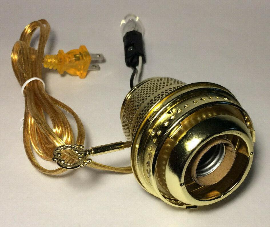 Brass Electric Burner 3-way with bottom nite lite for Aladdin Brand Lamps EB246