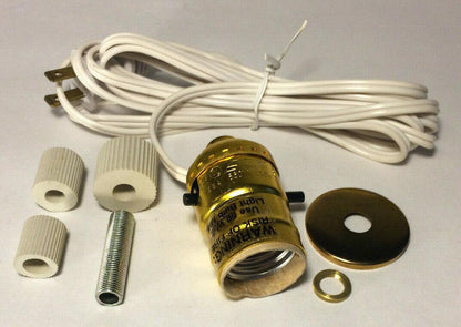 New Jug, Bottle Lamp Adapter Kit With 6 ft. White Cord And Hardware #JA337 - Stone Door Lamps