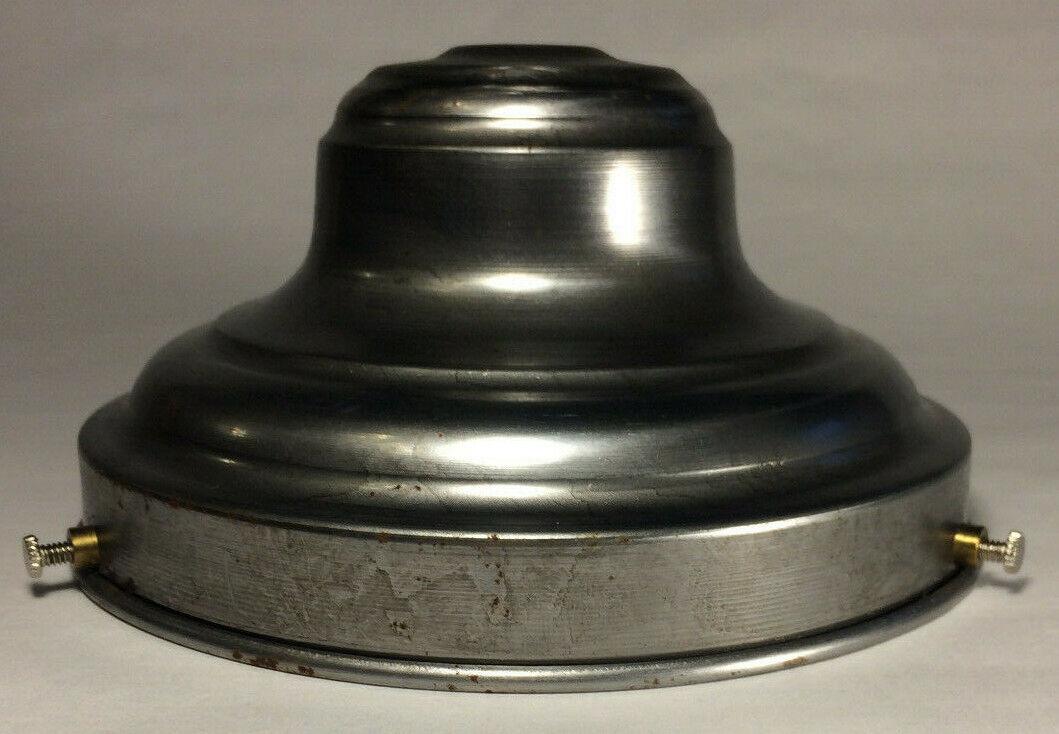 New Raw Steel 6" Fitter Fixture Shade Holder With Set Screws, 1/8 IP, #SH766S - Stone Door Lamps