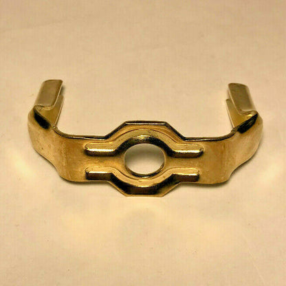 New Regular Weight Brass Plated Lamp Harp Base, Slips 1/8 IP (3/8") #HB736