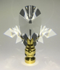 New 2 3/4" Lead Crystal Lamp Finial With Brass Base, 1/4-27F Tap, #CF141