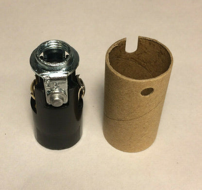 New 1 1/2" Candelabra Phenolic Keyless Lamp Socket With 1/8 F Hickey, E12 SO230i