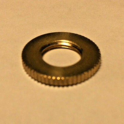 New Unfinished Brass Knurled Locknut, 1/8F (3/8" I.D.) Threads, 3/4" O.D. #LN711 - Stone Door Lamps
