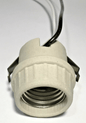 New Medium Base U-Clip Snap In Porcelain Keyless Fixture Socket, 8.5" Lead Wires