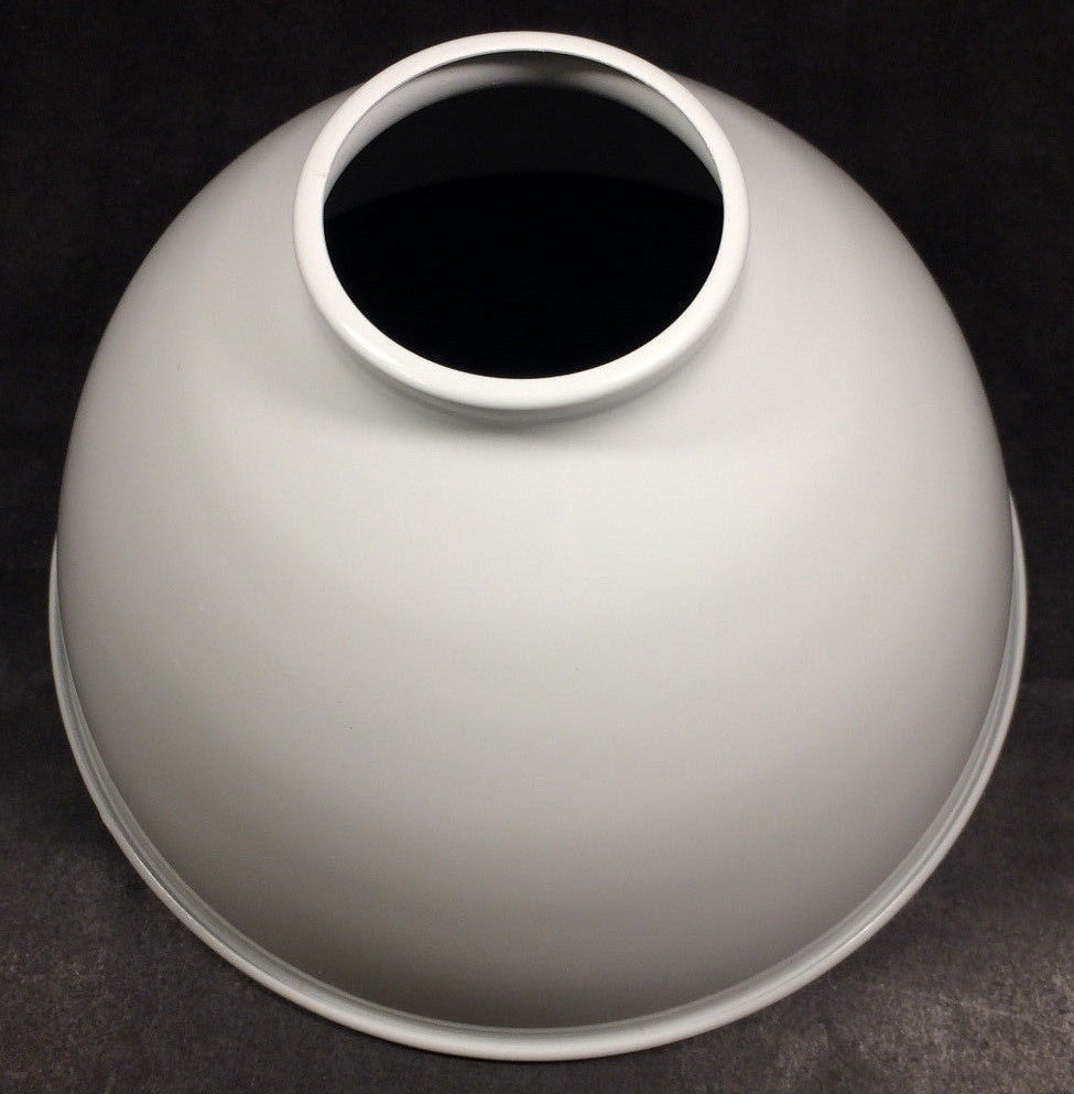 NEW 7 1/16" Metal Dome Lamp Light Shade Pendant White Porcelain Industrial Style