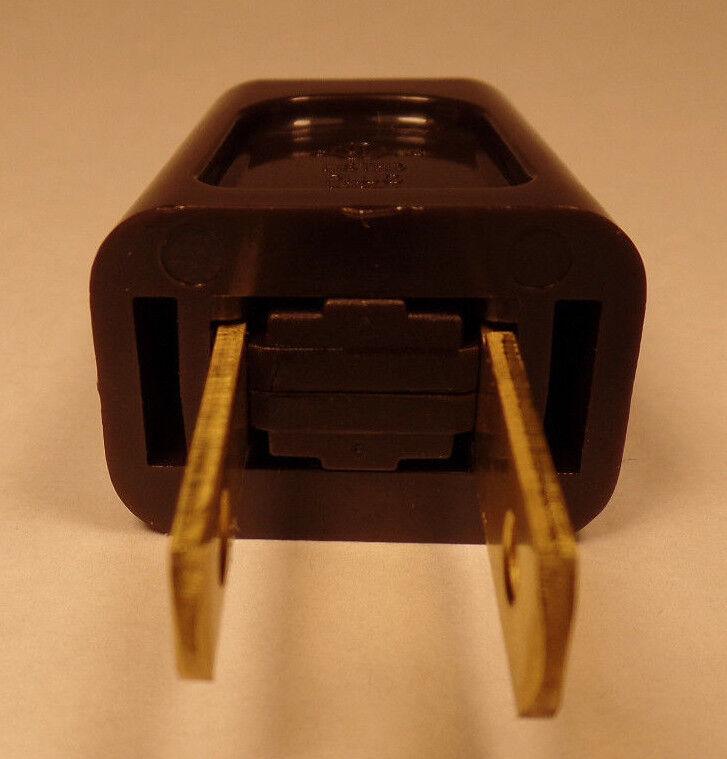 New Brown Quick Connect Lamp Plug For SPT - 2 Cord, Polarized Blades, U.L. #PL550 - Stone Door Lamps