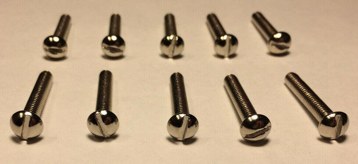 New Lot Of 10 Steel 1" Long Nickel Plated Finish Canopy Screws 8/32 Thread #887N - Stone Door Lamps