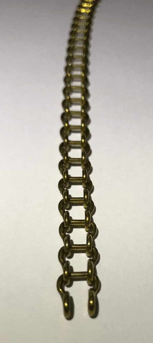 New 11/32" Wide #18 Brass Ladder Chain For Hanging, Library Lamps, Sold Per Foot