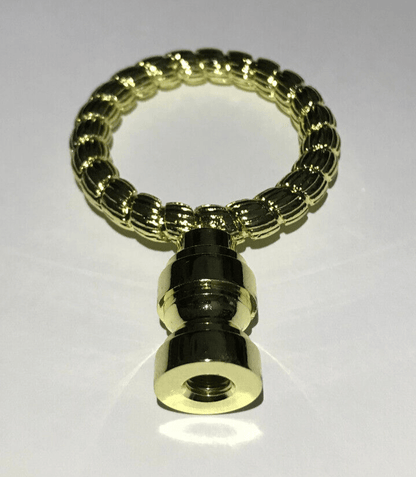 New 2 5/8" Solid Brass Lamp Finial, Polished & Lacquered, 1/4 - 27F #BF187 - Stone Door Lamps