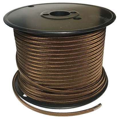 New Brown Rayon Covered Lamp Cord Wire, Parallel (2 Wire), Sold Per Ft. #RC631