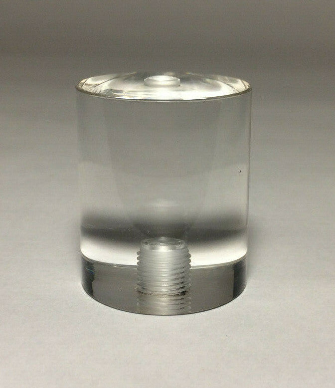 New Clear Acrylic Cylinder Shaped Lamp Harp Finial, 1 1/2" ht. 1 1/4" dia #LF328