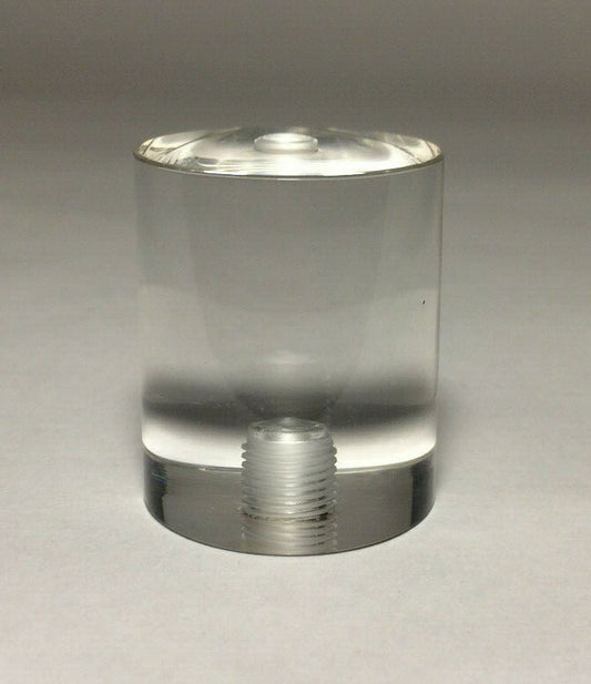 New Clear Acrylic Cylinder Shaped Lamp Harp Finial, 1 1/2" ht. 1 1/4" dia #LF328