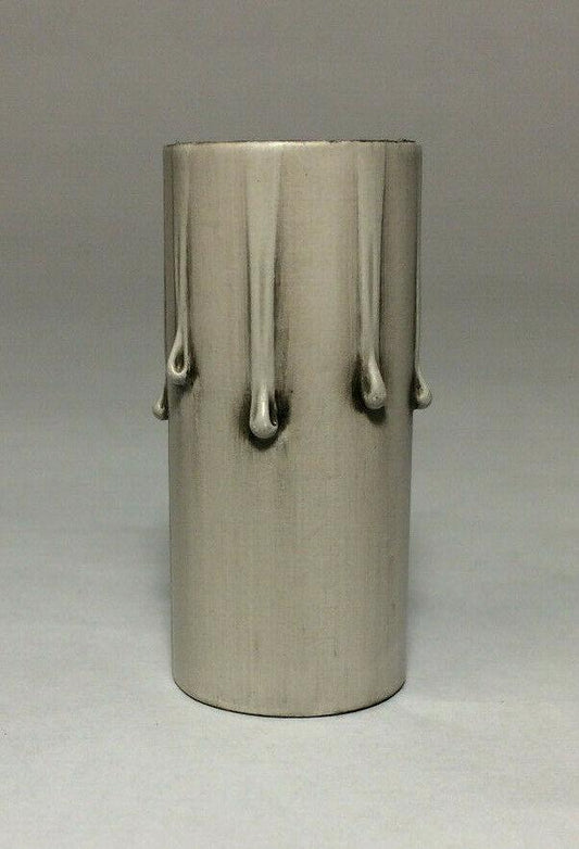 New 2" Antique Style Paper Board Candle Cover, Silver Leaf, Candelabra #CC971K - Stone Door Lamps