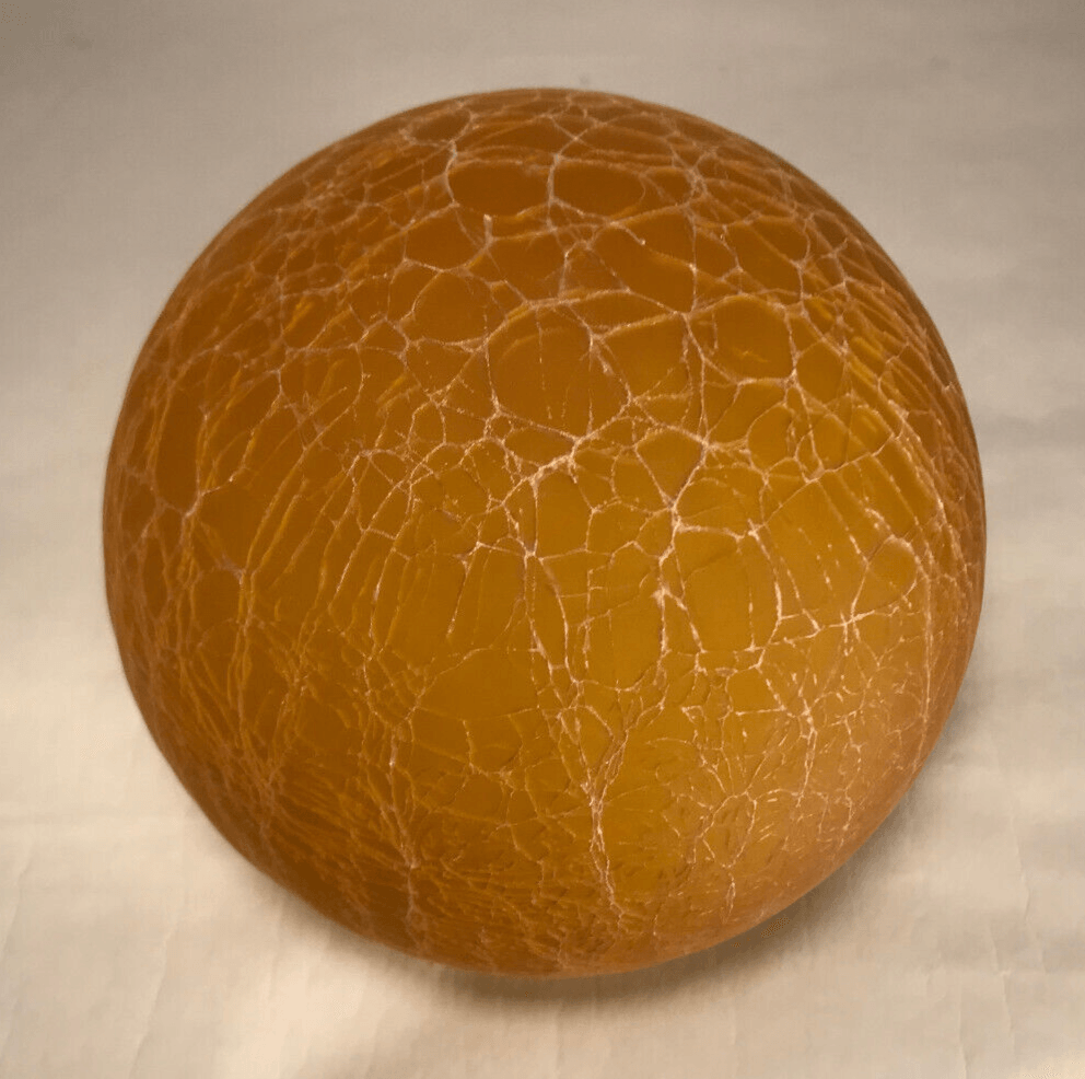New Art Deco Amber Crackle Glass Lamp Shade, Ball Globe, 3 1/4" Fitter, #CS963 - Stone Door Lamps