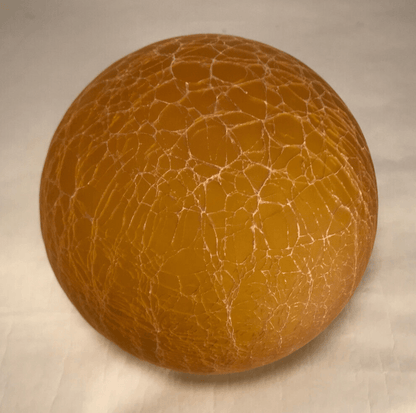 New Art Deco Amber Crackle Glass Lamp Shade, Ball Globe, 3 1/4" Fitter, #CS963 - Stone Door Lamps
