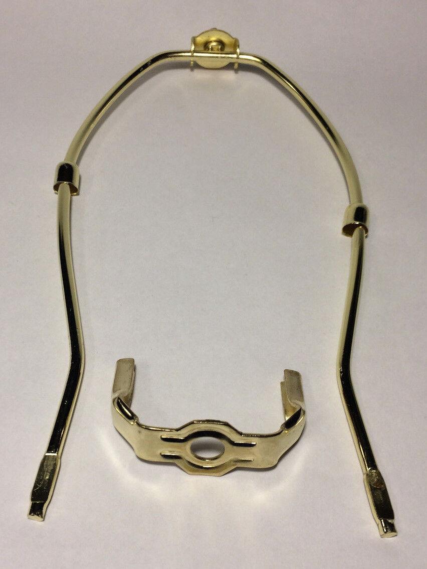 New 11" Brass Lamp HARP Shade Holder w/Base for Lamp Repair, Heavy Duty - Stone Door Lamps