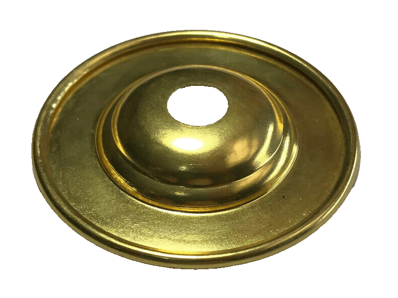 NEW 2 5/16" Stamped Unfinished Brass Bobesche, Slips 1/8IP (3/8"), 5/16" Height - Stone Door Lamps