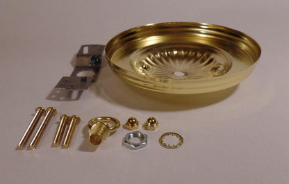 5 1/4" Brass Plated Steel Ceiling Canopy Kit For Fixtures w/ Hardware #CA801 - Stone Door Lamps