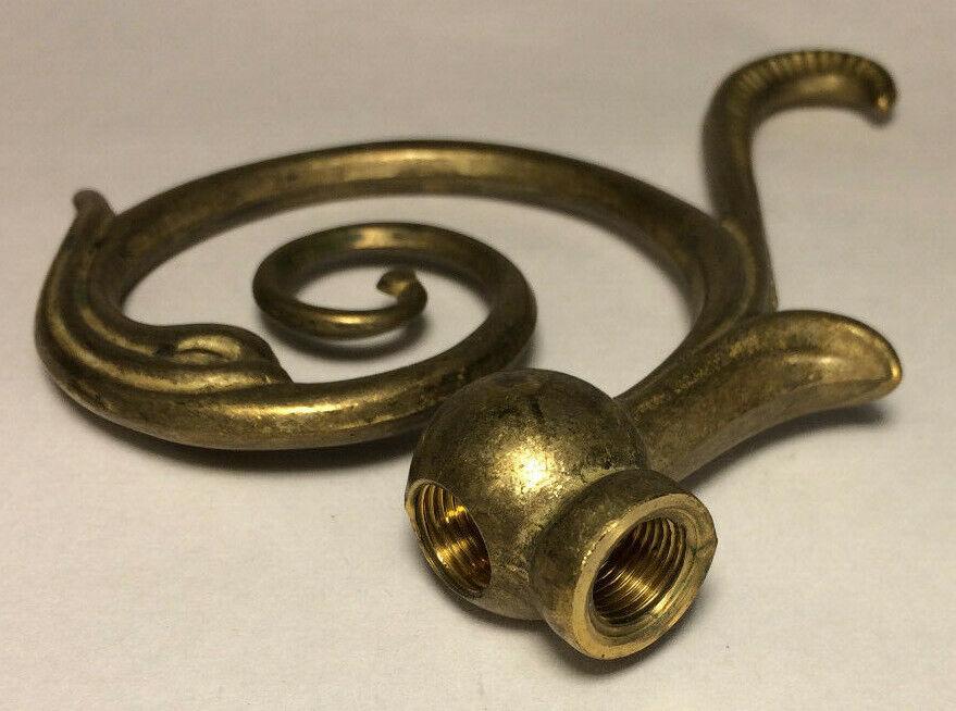 New Cast Brass Lamp Arm Back, 4 1/2" Ht. x 3 5/8", 1/8Fx1/8F (3/8") #AB489U - Stone Door Lamps