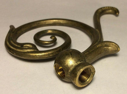 New Cast Brass Lamp Arm Back, 4 1/2" Ht. x 3 5/8", 1/8Fx1/8F (3/8") #AB489U - Stone Door Lamps