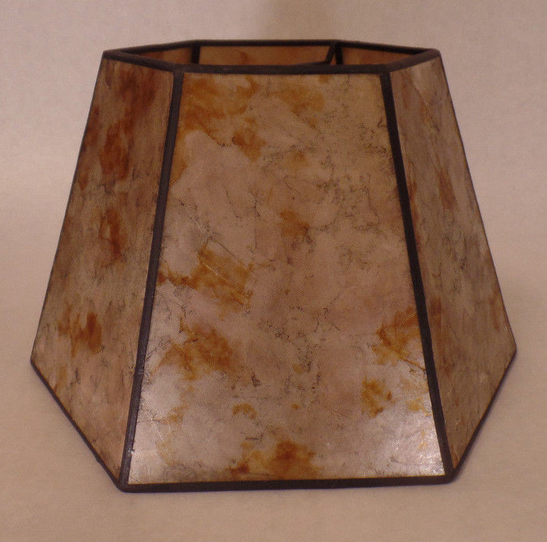 7" x 12" x 7 1/2" Onyx Color Hexagon Style Mica Bridge Floor Lamp Shade #703s