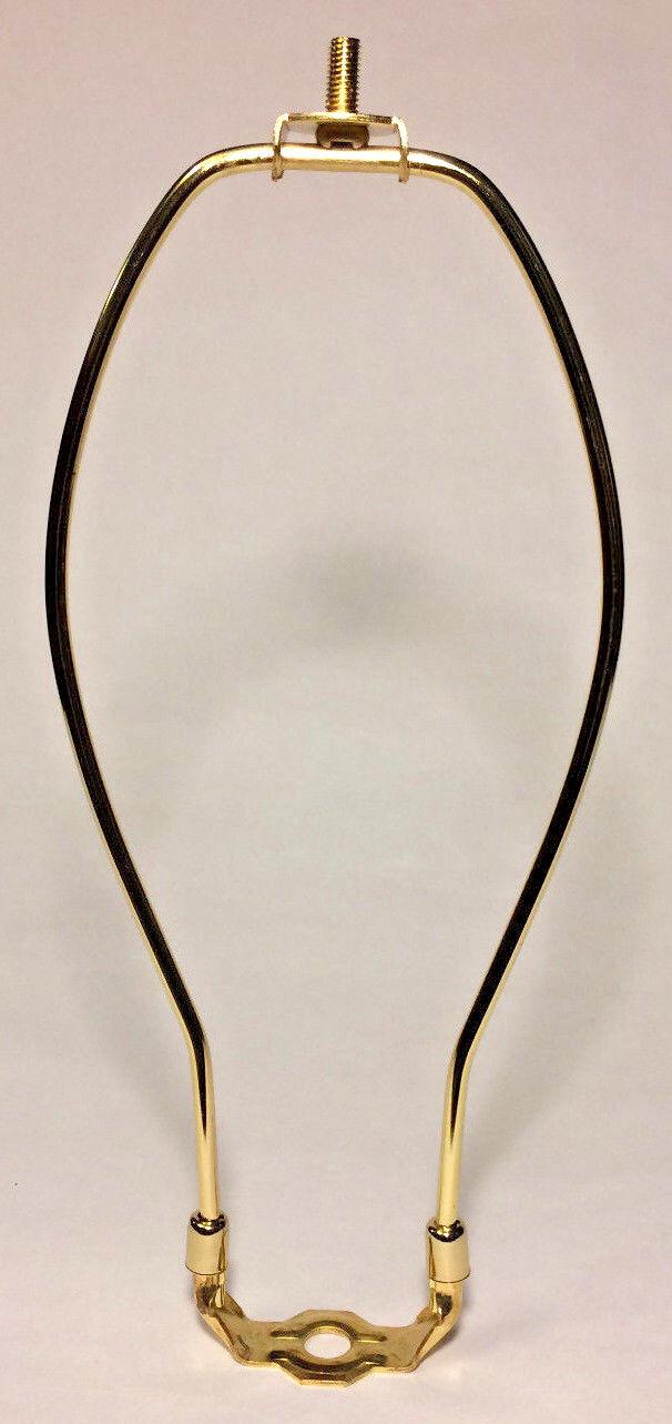 New 11 1/2" Brass Lamp HARP Shade Holder w/Base for Lamp Repair, Regular weight - Stone Door Lamps
