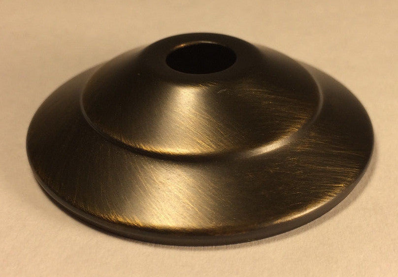 New 1 3/8" Solid Spun Brass Vase Lamp Cap, Vase Plate, Antique Brass Finish 600A