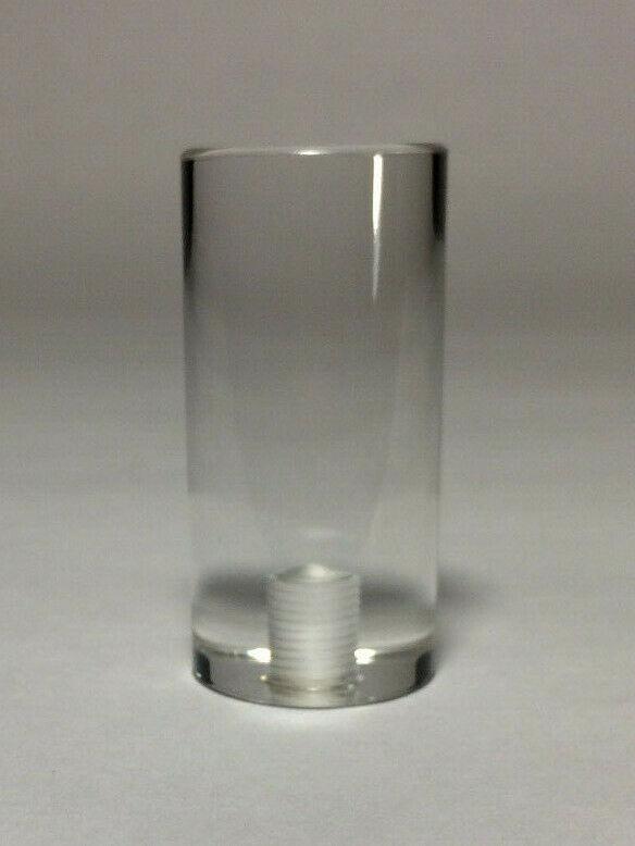 New Clear Acrylic Cylinder Shaped Lamp Harp Finial, 2 1/16" ht., 1" dia. #LF227 - Stone Door Lamps