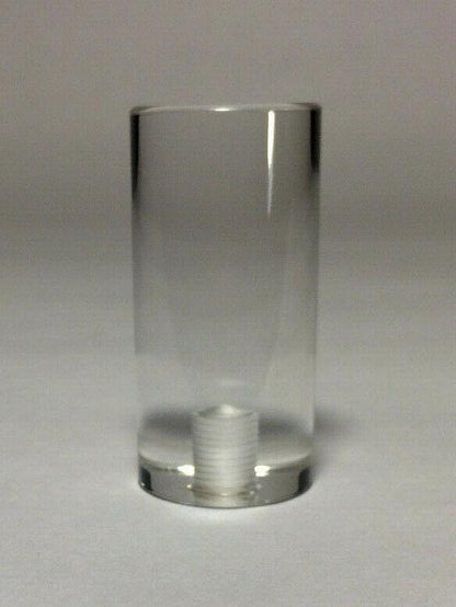 New Clear Acrylic Cylinder Shaped Lamp Harp Finial, 2 1/16" ht., 1" dia. #LF227 - Stone Door Lamps