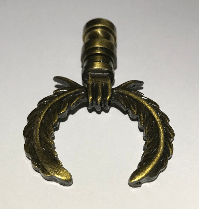 New 2 5/8" Solid Brass Lamp Finial, Antique Brass Finish, 1/4 - 27F #BF185A - Stone Door Lamps