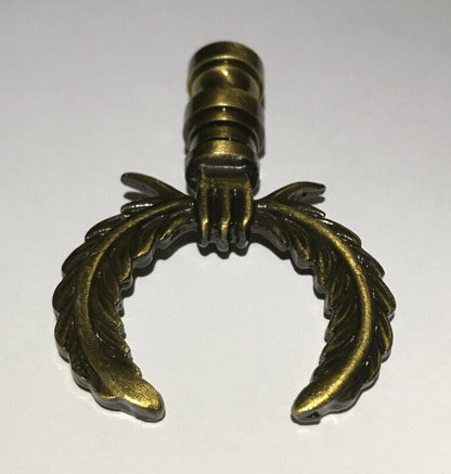 New 2 5/8" Solid Brass Lamp Finial, Antique Brass Finish, 1/4 - 27F #BF185A - Stone Door Lamps