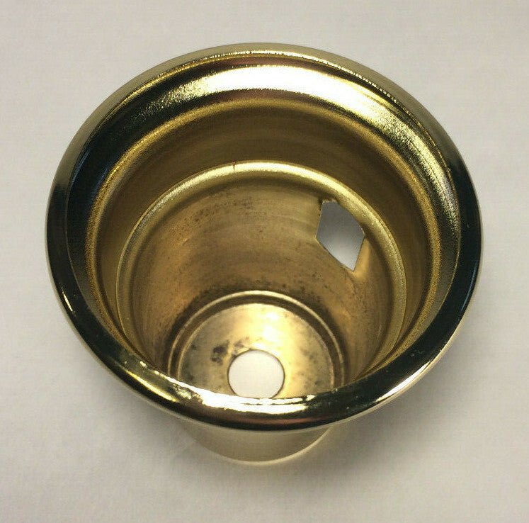 New Brass Plated Swing Arm Cup w/ Side Outlet For Cup Harps, 2 1/2" Tall, #HC772