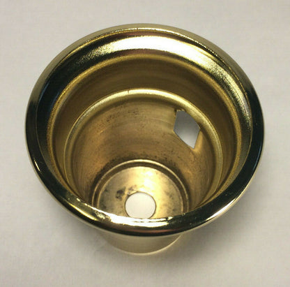 New Brass Plated Swing Arm Cup w/ Side Outlet For Cup Harps, 2 1/2" Tall, #HC772
