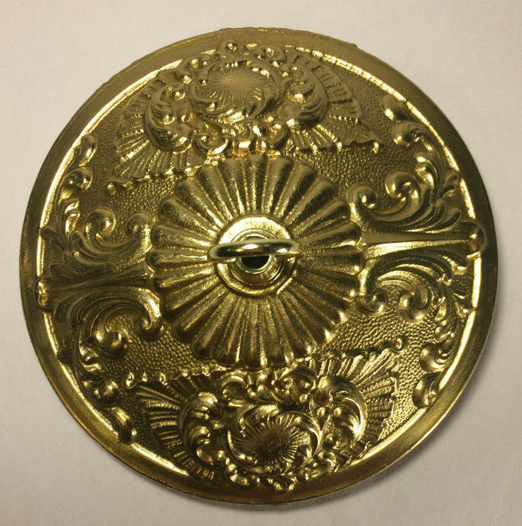 New 5 1/2" Victorian Die Cast Brass Ceiling Canopy Kit, Polished & Lacquered 808