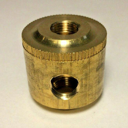 New Turned Brass 2 Pc. Cluster Lamp Body, 2 Light, 1/8F Tap, Unfinished #CB455 - Stone Door Lamps