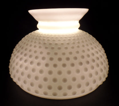 New 10" Fitter Opal White Milk Glass Hobnail Student Lamp Shade USA Made #SH162
