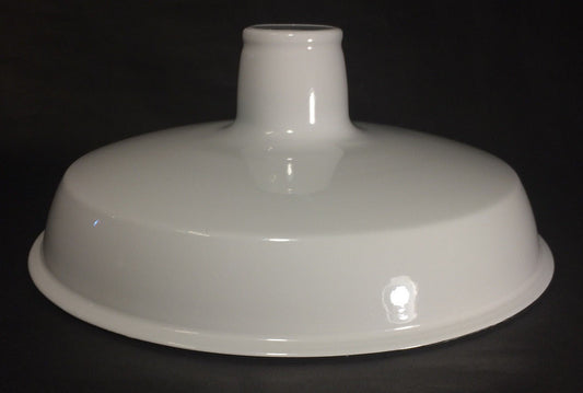 New 12 1/16" Metal Industrial Pendant Lamp Shade, White, Benjamin Style #IS351W