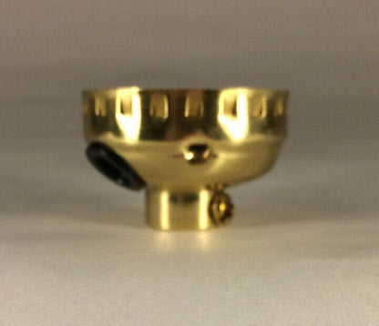 New Socket Cap With Side Outlet & Set Screw 1/8F, Leviton Brand, Polished #SC301 - Stone Door Lamps