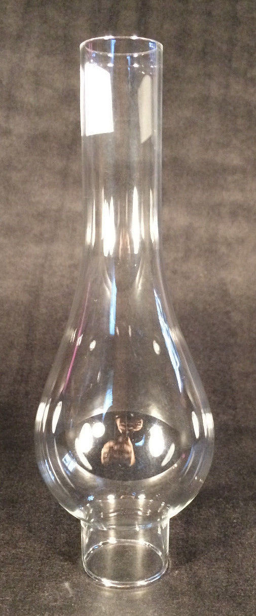 1 1/2" x 8" Clear Glass Lamp Chimney Vienna Bulge f/ Gem Artic & 0 Hornet burner