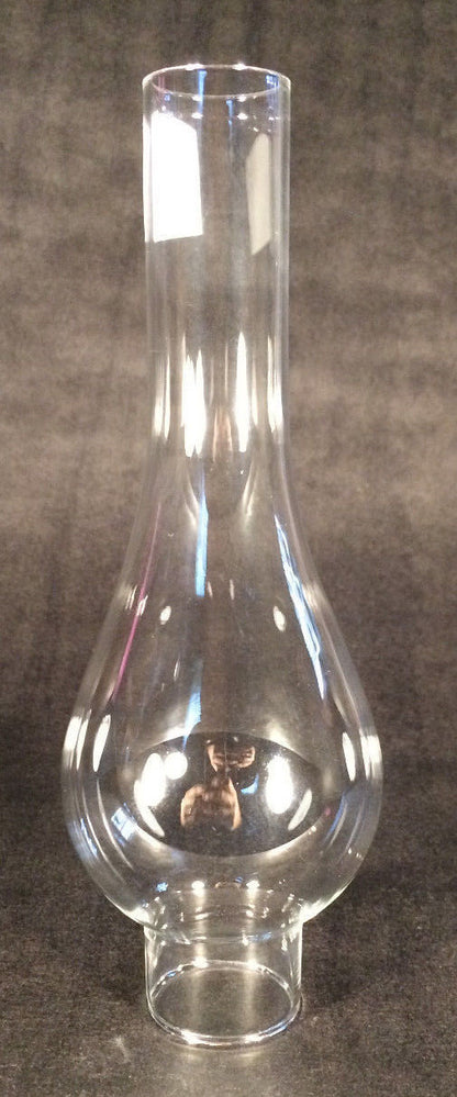 1 1/2" x 8" Clear Glass Lamp Chimney Vienna Bulge f/ Gem Artic & 0 Hornet burner