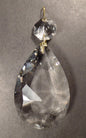 3" (76mm) Clear Glass Crystal Pendalogue Prism w/ Brass Pins Chandelier Lamp