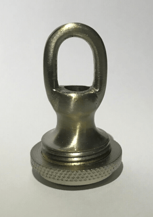 New 1 3/4" Satin Nickel, Brass Screw Collar Loop For Canopy W/ Wire Way, 1/4F - Stone Door Lamps