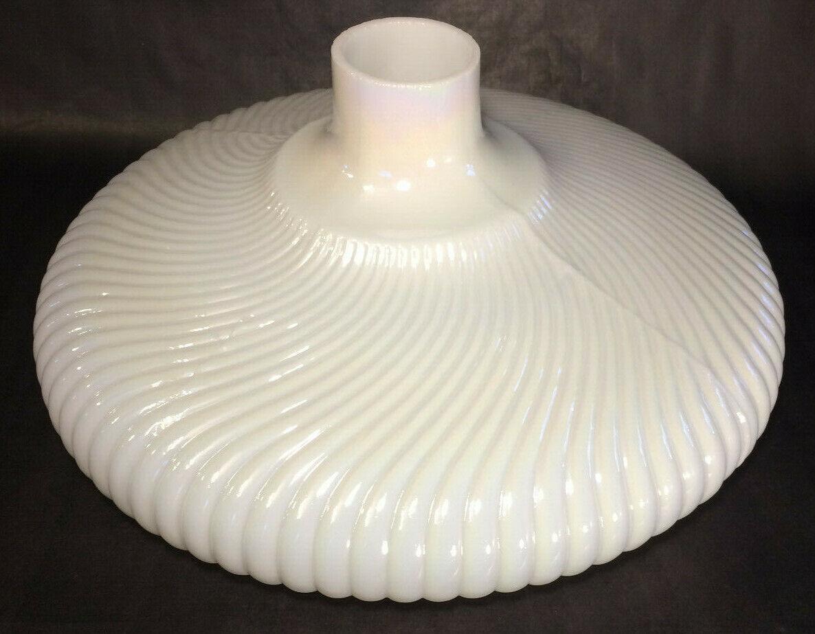 NEW 16" Rib Swirl Opal Torchiere Lamp Shade With Pearl Luster Made in USA TS092