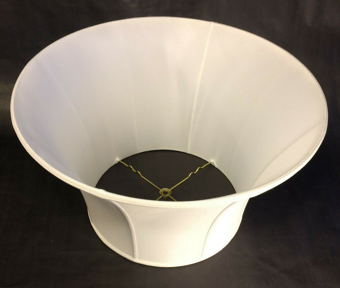 New 20" Silk Lamp Shade, Shallow Drum, Off White High Quality Tissue Shantung